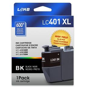 Cartuchos de tinta L2KB LC401XL pretos para Brother MFC-J1010DW
