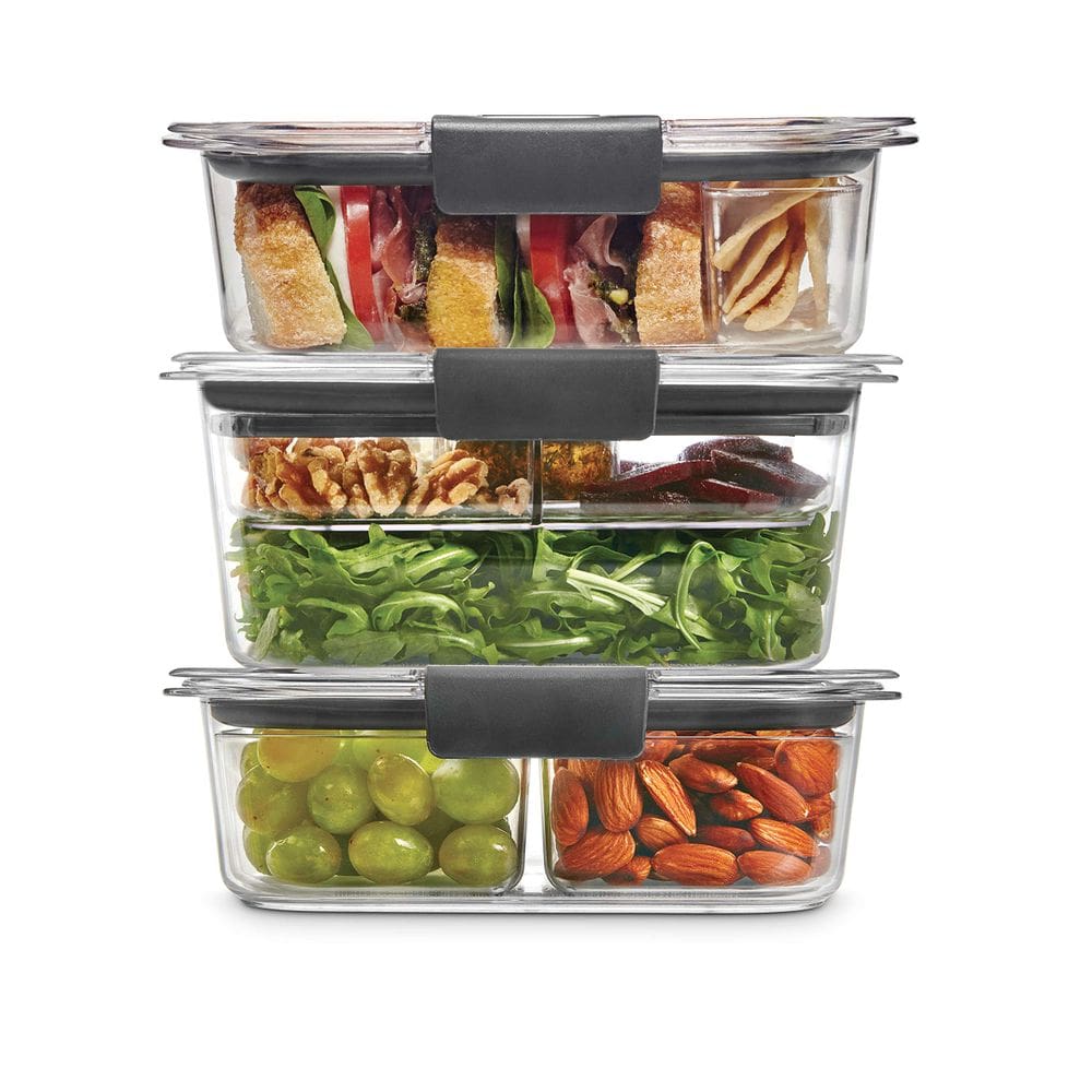Recipientes de armazenamento de alimentos Rubbermaid Brilliance 3 Set sem BPA