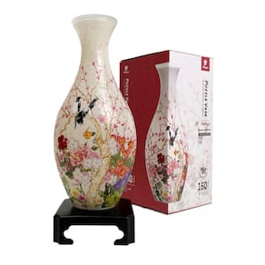 Vaso de quebra-cabeça 3D Pintoo S1035 translúcido com flores e pássaros