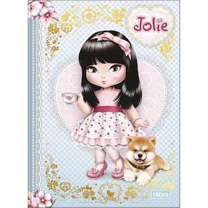 Caderno Brochura Colegial 160Fls Jolie Vintage Azul Tilibra