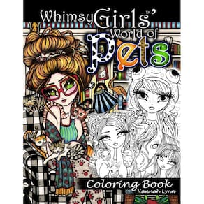 Livro de colorir Whimsy Girls` World of Pets