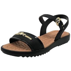 Sandalia Feminina Anabela Conforto Baixa Moda Azaleia Emily