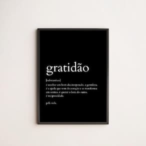 Quadro Decorativo Definição De Gratidão 33X24Cm - Com Vidro