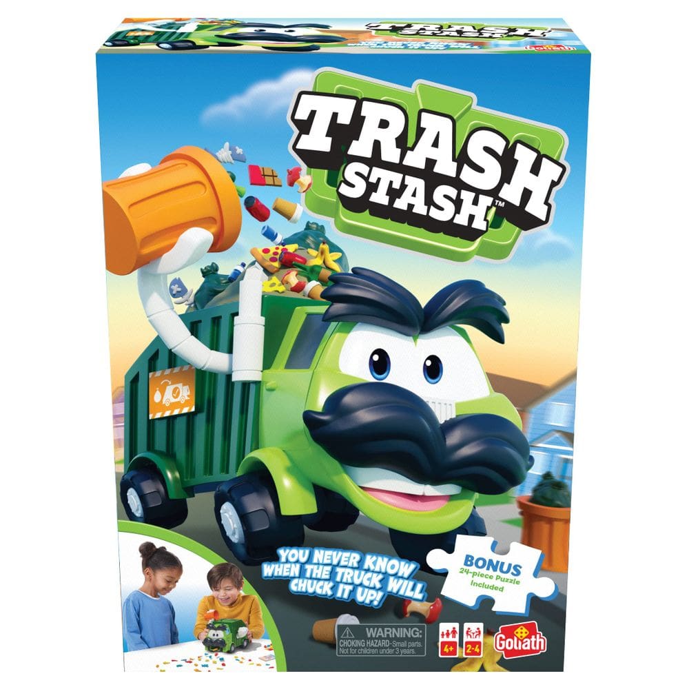 Jogo Goliath Trash Stash com quebra-cabeça de 24 peças para crianças com mais de 4 anos