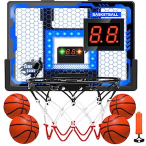 Cesta de basquete de salão BADGOAL para crianças com placar e 4 bolas