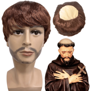 Peruca franciscano padre festa junina topo careca fantasia