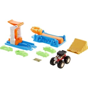Playset Hot Wheels Monster Trucks Launch & Bash Kids de 4 a 8 anos