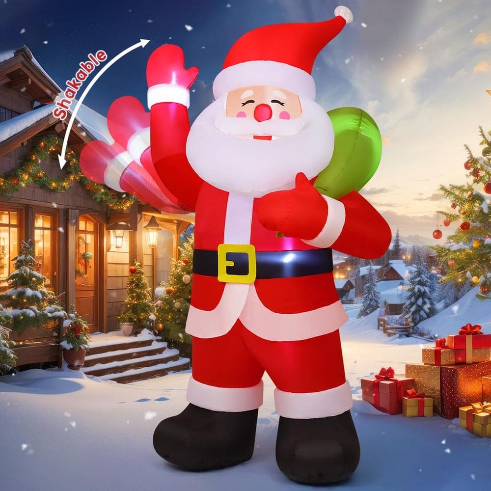 Papai Noel inflável de Natal COMIN 2,7 m com luzes LED