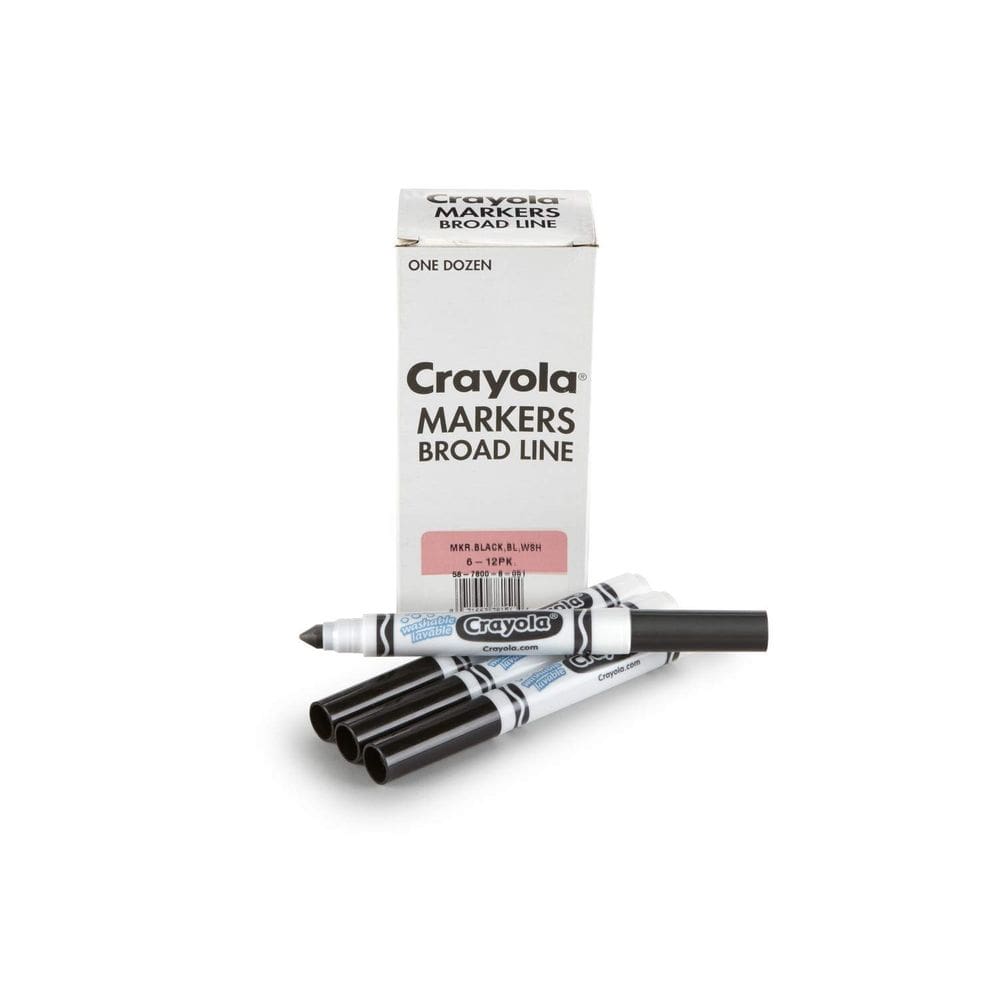 Marker Crayola, lavável, preto, linha larga de 12 quilates para crianças