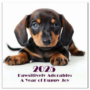 Calendário de parede 2025 Adorable Puppy Family Planner 30x60cm