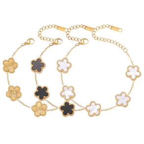 Conjunto de pulseiras FUNIO Four Leaf Clover banhado a ouro 18K para mulheres