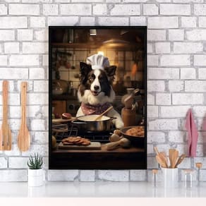 Quadro Para Cozinha Cão Border Collie 45X34Cm