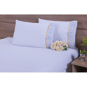 2 Fronhas King 60Cmx80Cm 100% Algodão 180 Fios Barrado Lese