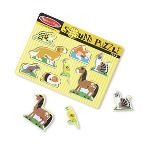 Quebra-cabeça Melissa & Doug Pets Sound Wooden 8 peças de 2 anos ou mais