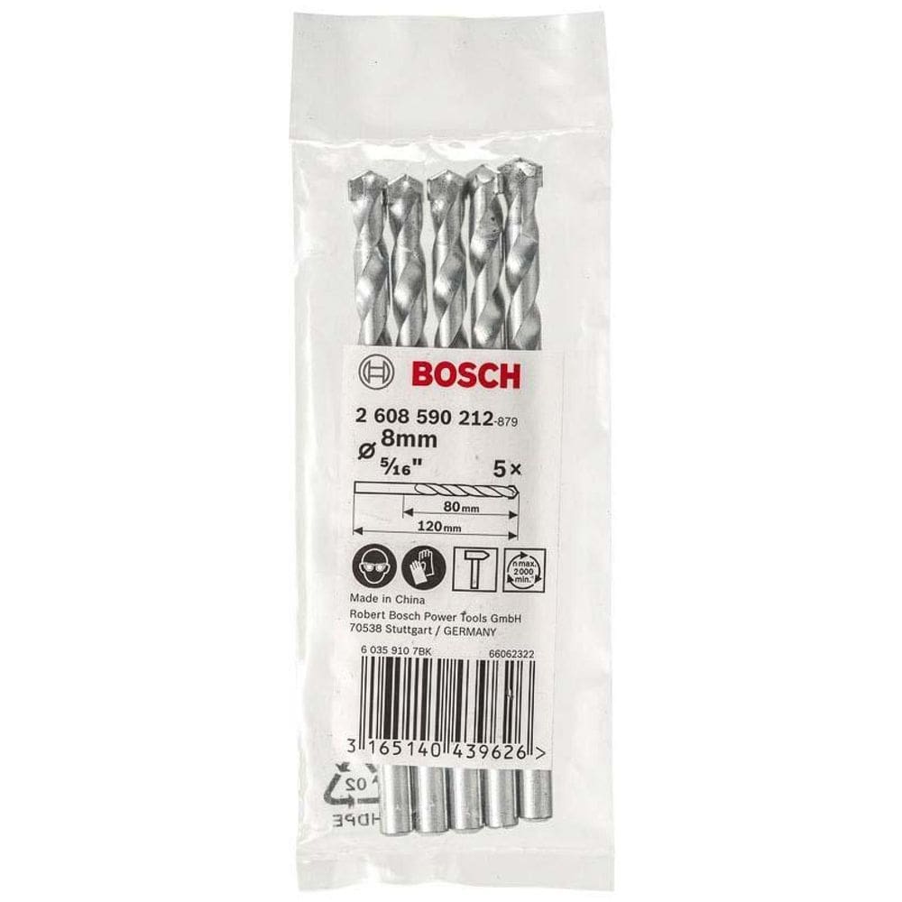 Bosch Broca Cyl-1 Para Concreto 8 X 80 X 120 Mm 5 Peças