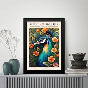 Quadro Poster Pavão - William Morris 45X34Cm