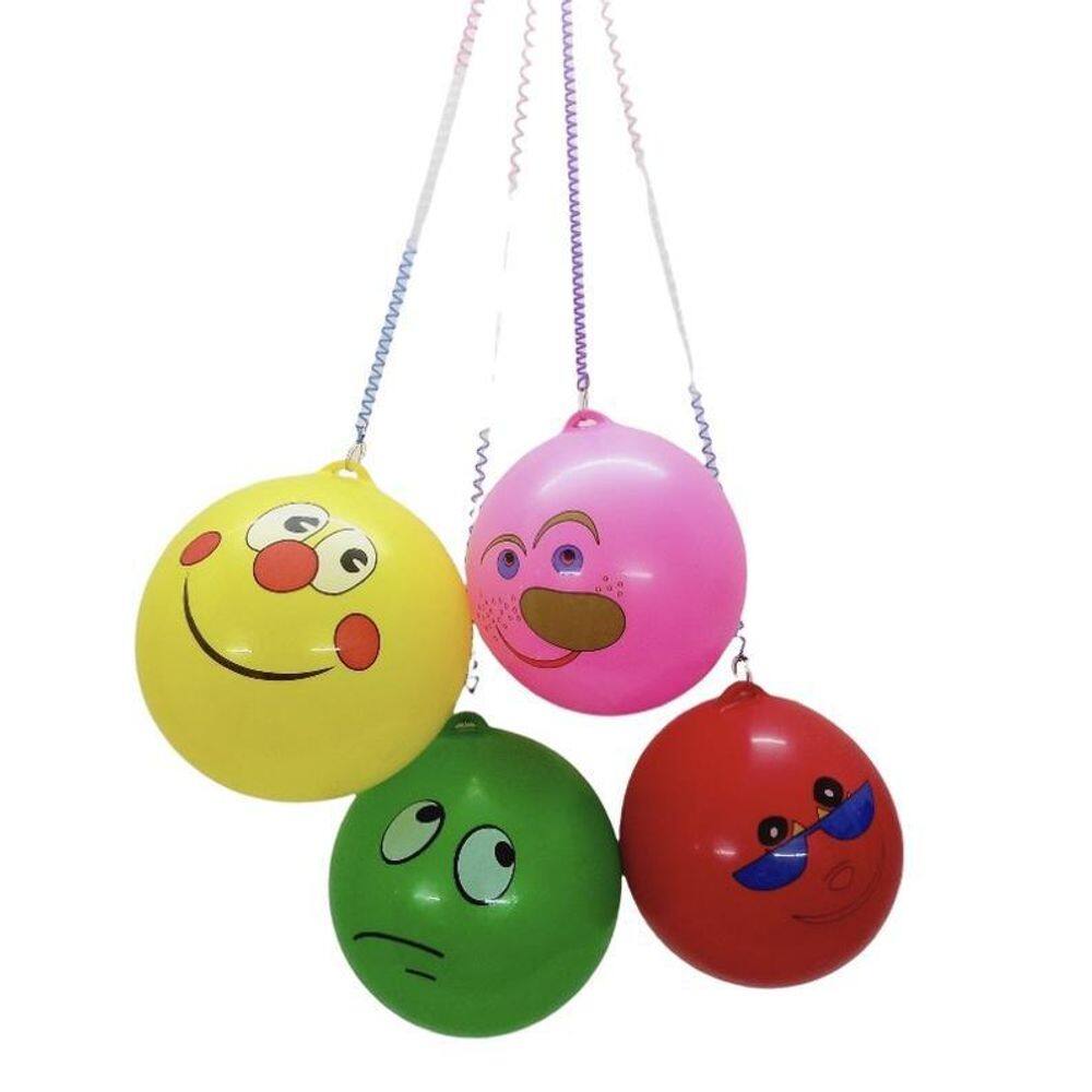 Kit 3 Bolas Vinil Com Cordão Molinha Esticador Colorida