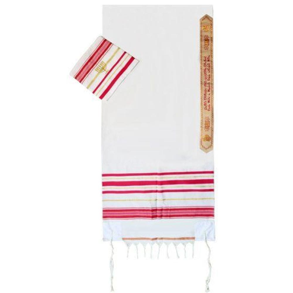 Talit Rosa Ortodoxo - 55 X180 Cm - Importado De Israel