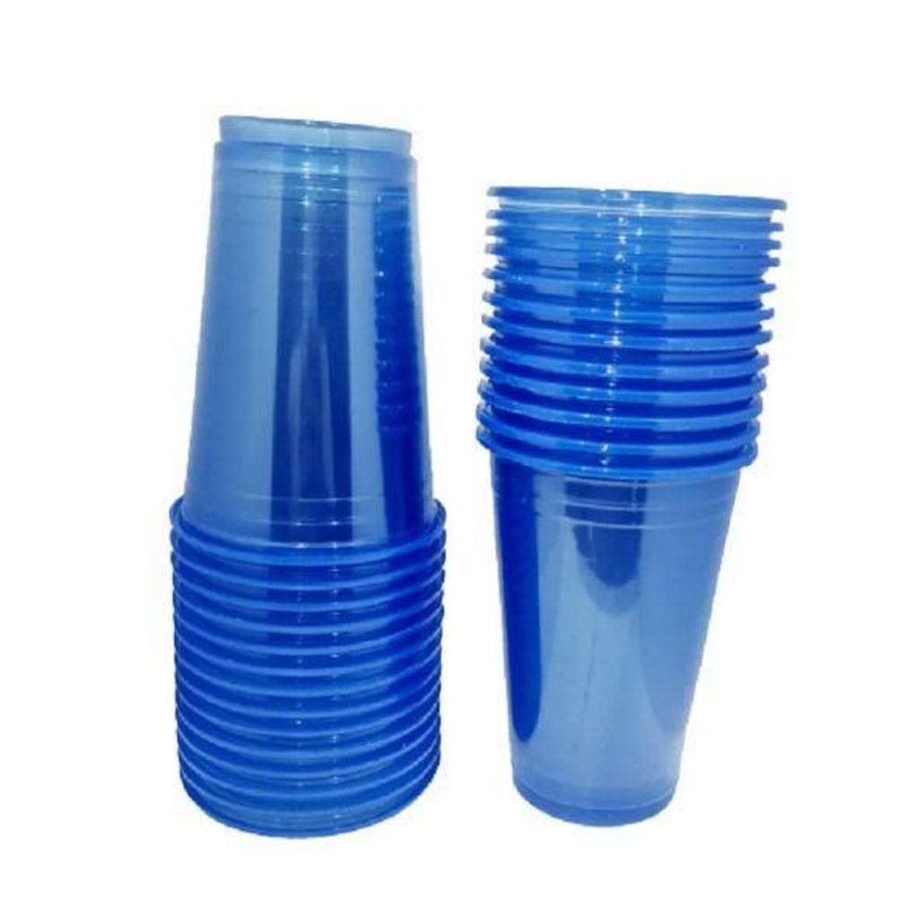 Copo Descartavel 300Ml Neon Balada Azul 100 Unidades
