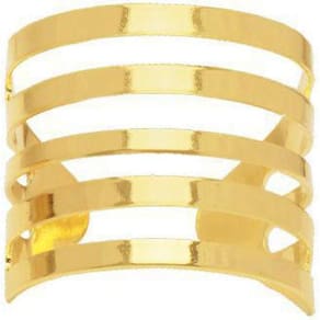 Anel Gladiador Listrado Folheado A Ouro 18K