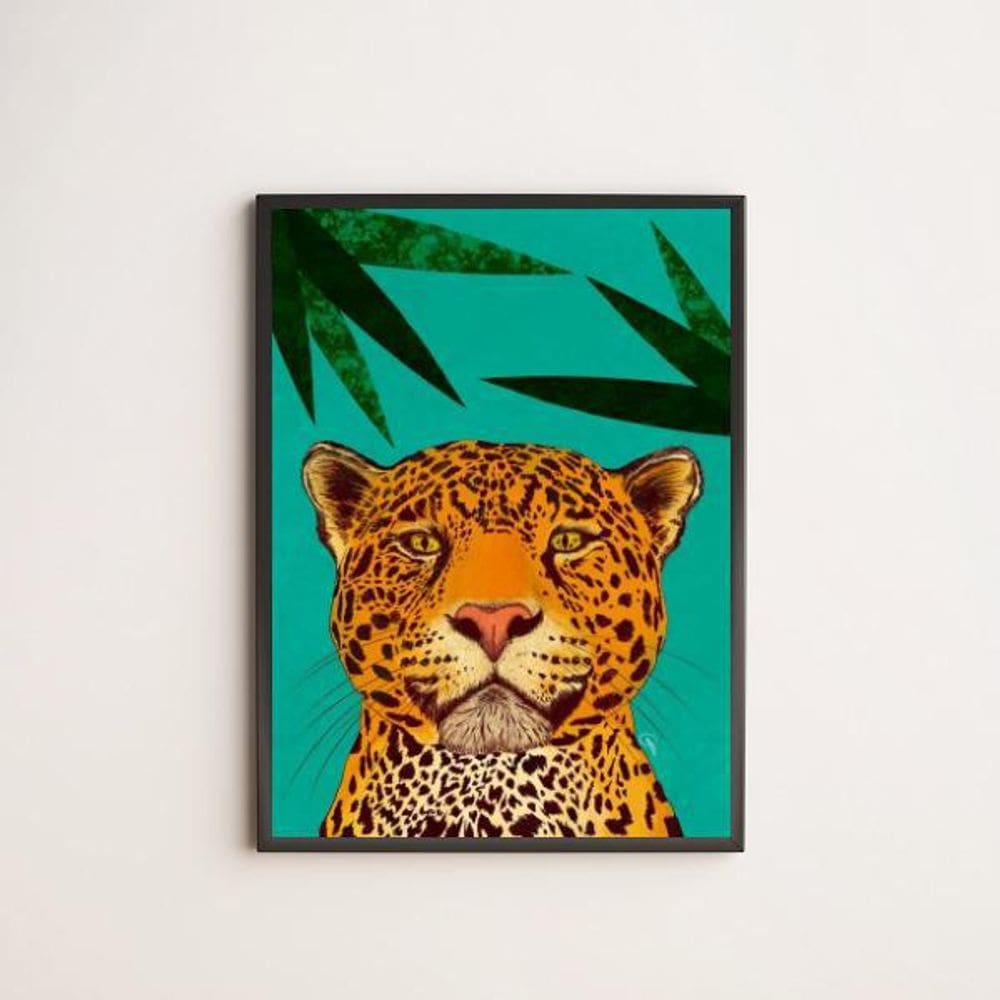 Quadro Decorativo Tigre Tropical 33X24Cm