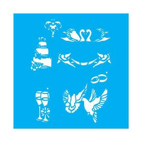 Stencil Tamako Casamento - 30X30Cm - Ref 9714