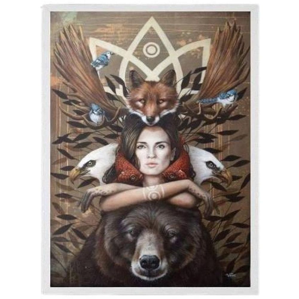 Quadro Decorativo O Sagrado Feminino Moldura Branca 33X24Cm