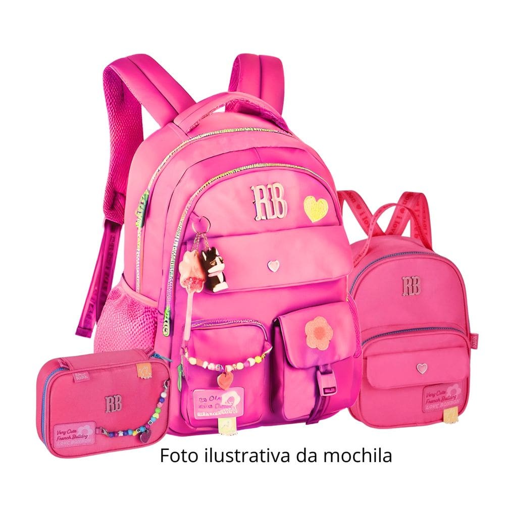 Kit Mochila Costas Rebecca Bonbon Lancheira E Estojo Escolar