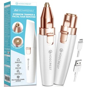 Aparador facial VG VOGCREST 2 em 1 para depilação recarregável