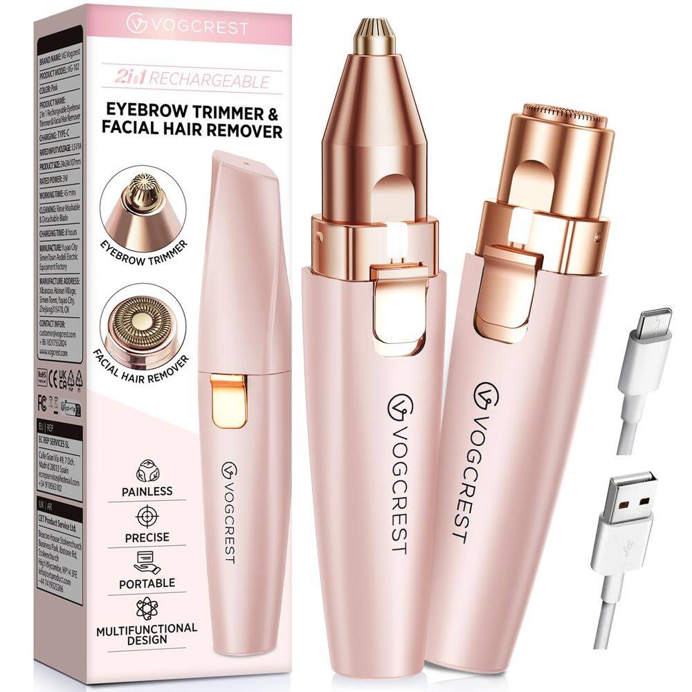 Aparador de depilação facial VG VOGCREST 2 em 1 recarregável