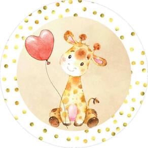 Painel Redondo 3D Sublimado Girafa Frd-1186
