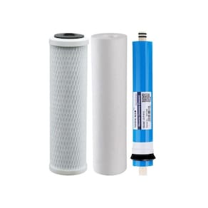 Kit Refil Polipropileno Carvão Block Membrana Osmose 50Gpd