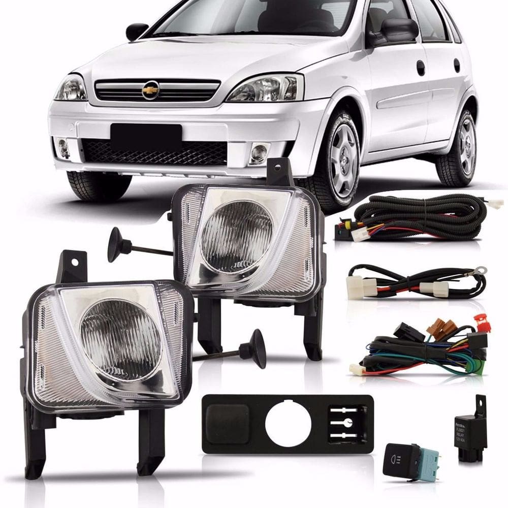Kit Farol Milha Neblina Auxilar Corsa Montana 2003 2004 2005 2006 2007 2008 2009