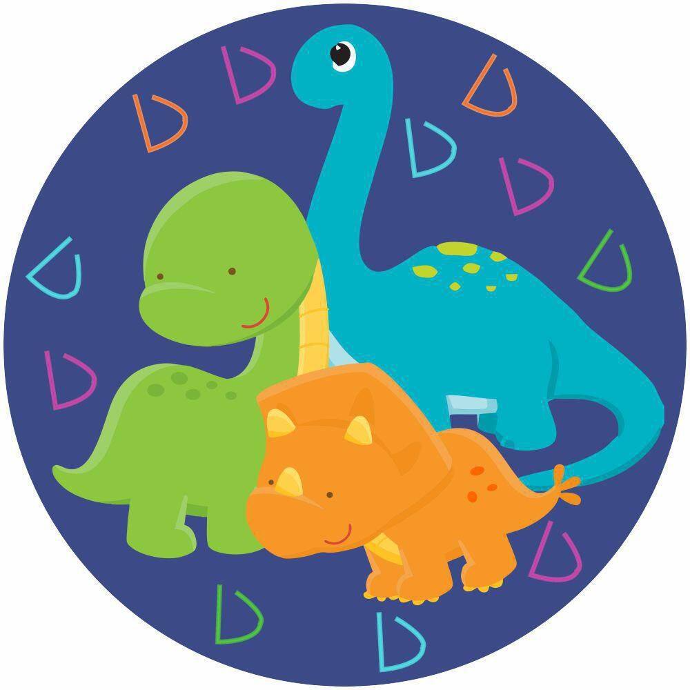 Painel Redondo De Festa Dinossauro Baby Cute 130M - Bbd02