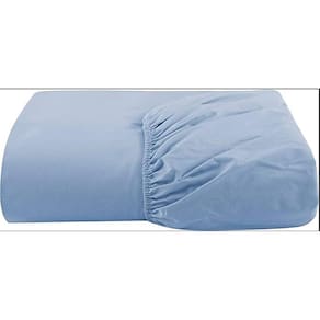 Lençol Avulso C/Elástico Azul Claro Solteiro 100 % Algodão