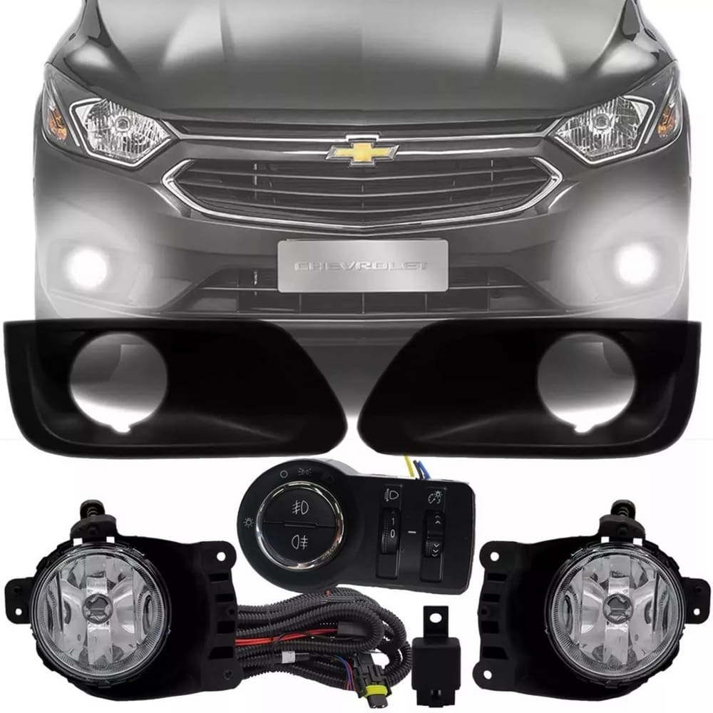 Kit Farol Milha Milha Auxiliar Onix Prisma Joy 2017 2018 2019
