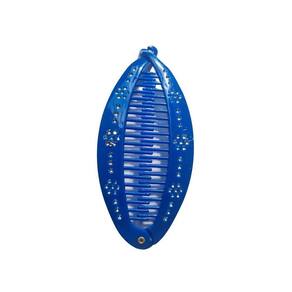 Presilha De Cabelo Azul Estilo Banana Pente Com Strass