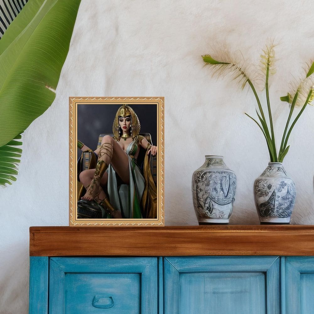 Quadro Moldura Dourada Arquétipo Cleópatra 33X24Cm