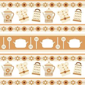 Papel De Parede Adesivo Cozinha Flores Laranja - 3,0M