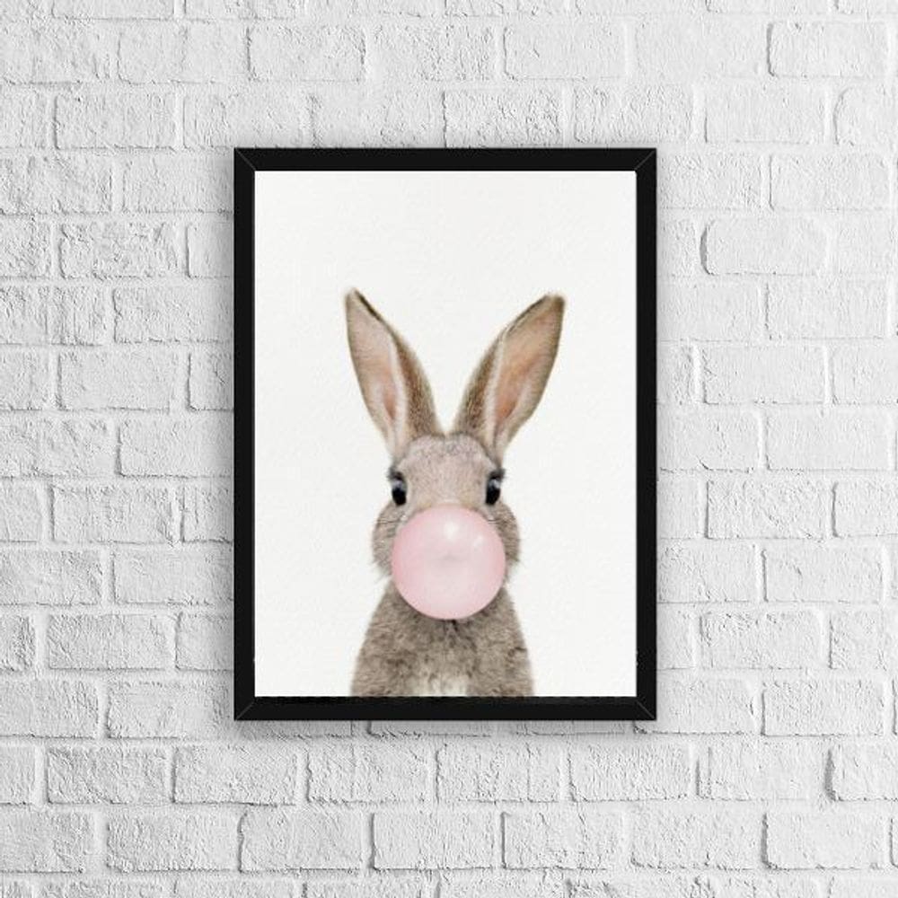 Quadro Coelho Chicletes 24X18Cm