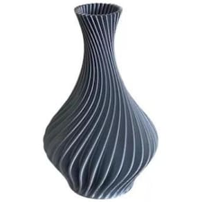 Vaso Plantas Modelo Espiral Cinza- Jarro Decoração 15Cm