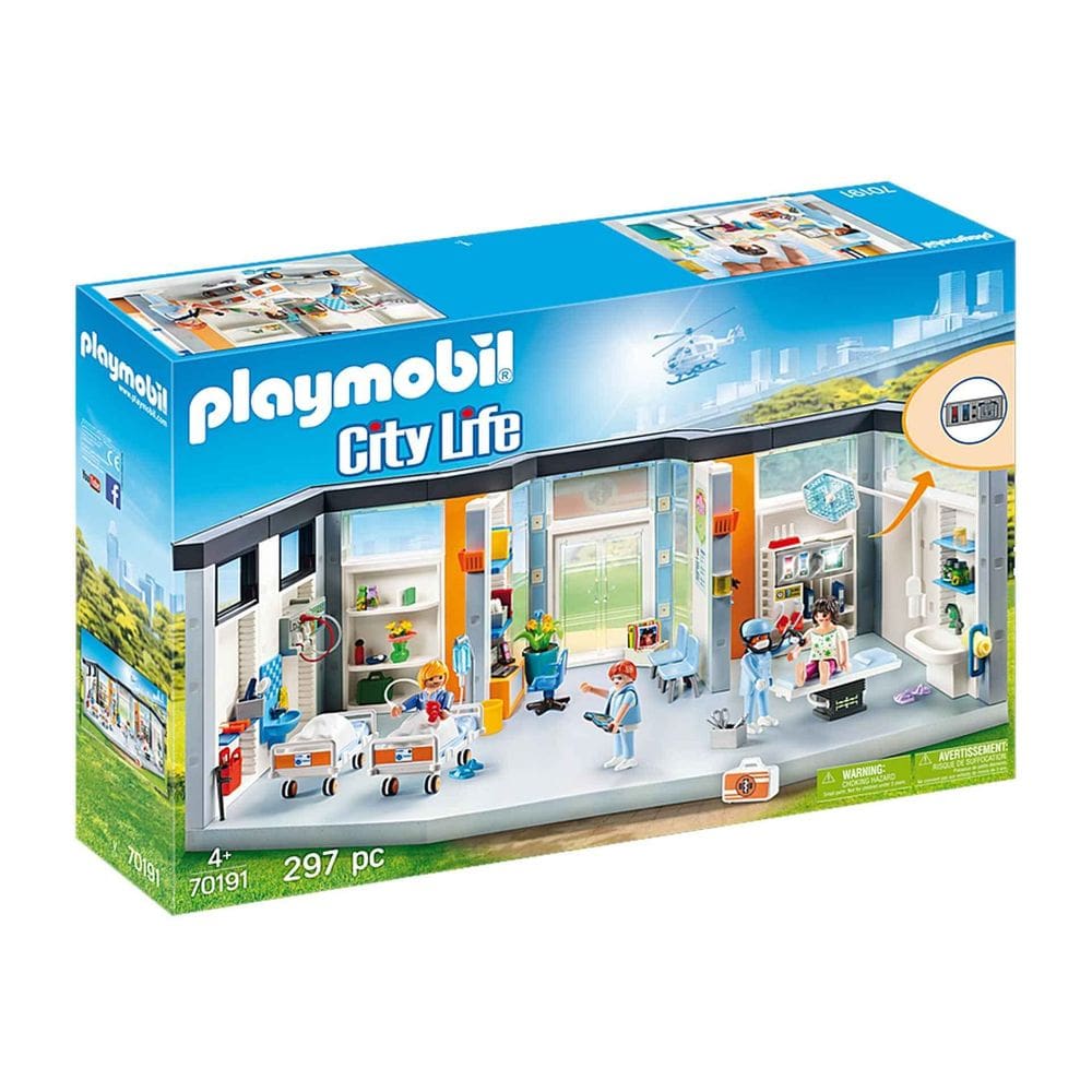 Ala Hospitalar Playmobil mobiliada com 4 bonecos +4 anos