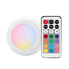 Kit 3 Lâmpada Luminária Led Rgb Controle Remoto Para Armário