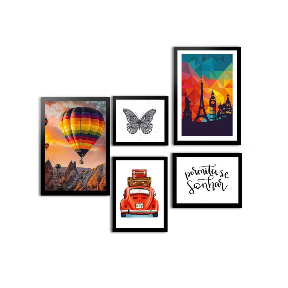 Conjunto Quadros Decorativos Com Moldura Balão Permita-Se