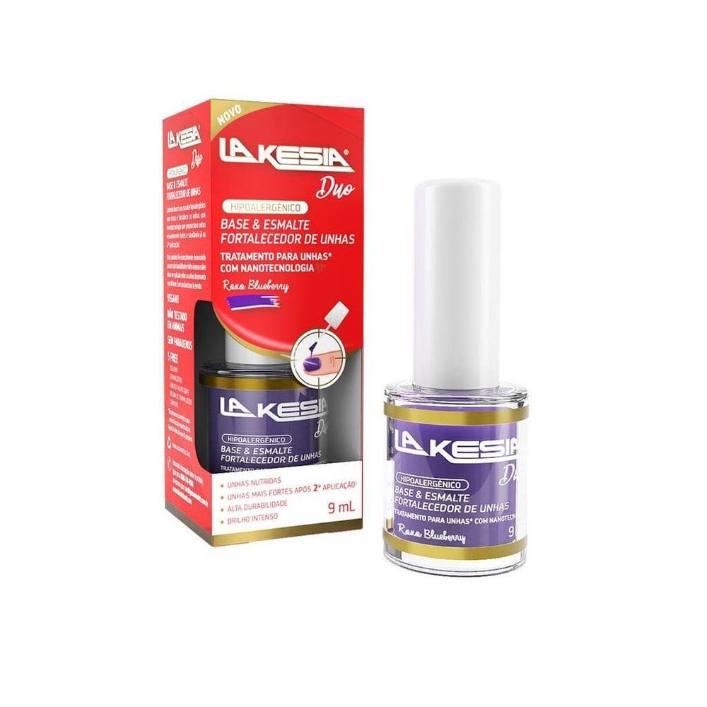 La Kesia Base E Esmalte Fortalecedor Roxo Blueberry 9Ml