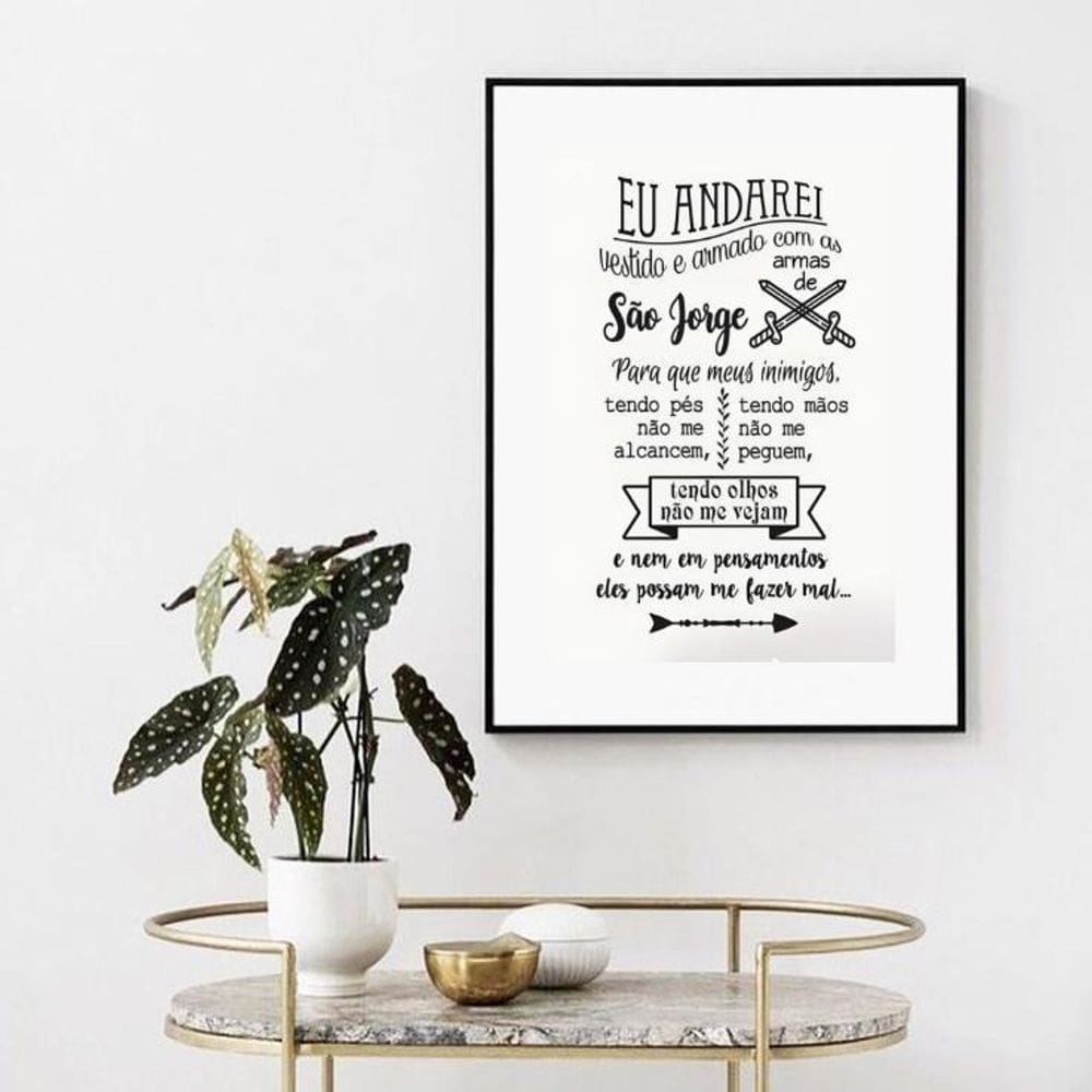 Quadro Oração Para São Jorge - 60X48Cm