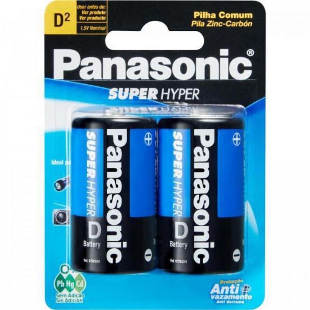 Pilha Zinco D 1,5V Um-1Shs128 Panasonic Cartela Com 2 Unid