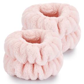Pulseiras para lavar o rosto Dorbetar Microfiber Pale Pink