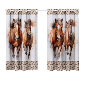 Cortina 2,00 Larg. X 1,50 Alt. Decorativa Cavalos