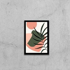Quadro Abstrato Figurativo Vaso Forma Iv 33X24 Moldura Preta